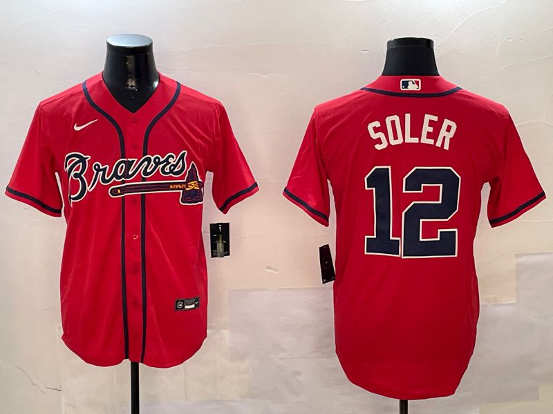 Men Atlanta Braves #12 Soler Red Game 2024 Nike MLB Jersey style 2